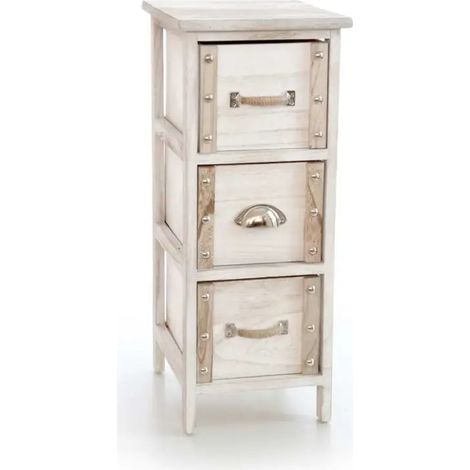 Kommode Legno & Disegno in Weiß mit 3 Schubladen, 26 x 32 x 62 cm