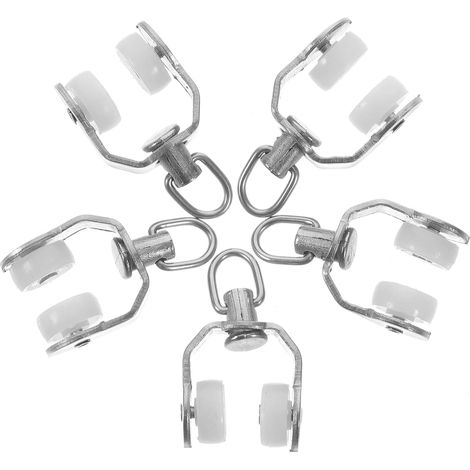 20pcs Galets de Rail pour Rideaux en Plastique et Acier Inoxydable, Installation Facile et Anti-Rouille, Adaptés aux Rails de Rideau Coulissants pour Salons (1/5)
