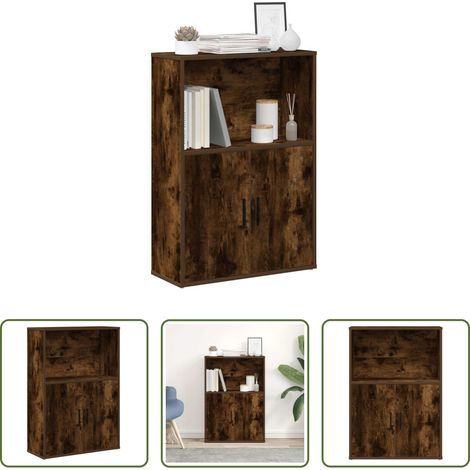 vidaXL Bücherregal Holzwerkstoff - Bücherregal Räuchereiche 60x24x85 cm Holzwerkstoff (1/5)