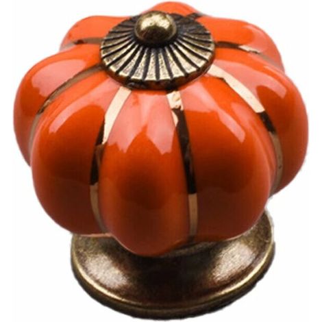 royaluxe - 1 Pcs Boutons Vintage De Citrouille En Céramique 40x40mm(Diamètre x Hauteur) , Poignee De Meuble Antique, Boutons De Portes Tiroirs Poignée De Traction Avec Vis Pour Cuisine Placard, Commod (1/5)