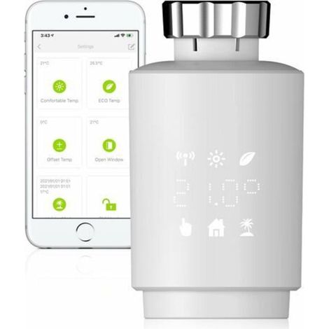 Valvola termostatica intelligente per radiatori, termostato programmabile ZigBee, compatibile con Smart Life Alexa Google, valvola termostatica per radiatori [richiesto hub Tuya Zigbee]