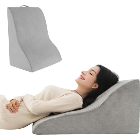 COSTWAY Cuscino a Cuneo per Letto e Divano, Cuscino con Design Curvo unico e Fodera Lavabile, Cuscino a Cuneo Ergonomico in Spugna, per Camera da Letto, Soggiorno (1/5)