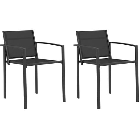 Sillas de jardín 2 pcs Negro y Antracita 53,5 x 59 x 77 cm vidaXL