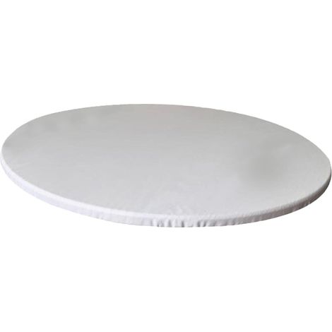 Nappe Ronde de Table Élastique Ajustée, Couverture Antidérapante Imperméable Nappe 110-120 cm Résistante à Crasse, Blanc (1/5)