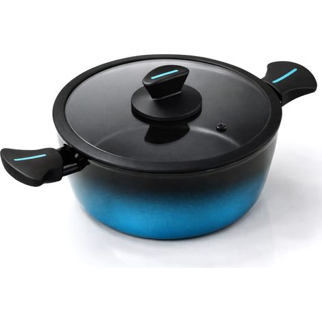 Briebe Mare Cacerola Inducción Acero Forjado 24cm Antiadherente sin PFOA, Todas Cocinas Fabricada en España  Azul (1/5)
