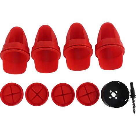 Mangeoire automatique pour poulets, imperméable, en PP, couvercle rouge, anti-gaspillage, pour élevage avicole (1/5)
