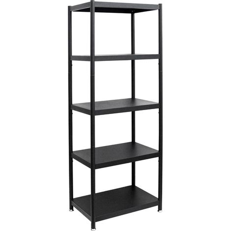 Industrial Design Metallregal 61x41x170 Standregal 5 Ebenen Metall Regal Schwarz