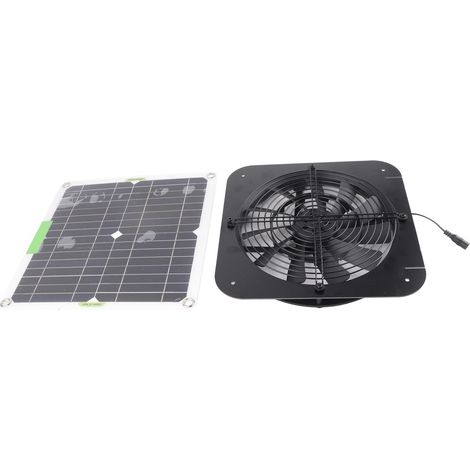 Ventilateur d'extraction solaire 100 W 18 V, 34 cm (13,5 pouces), pour grenier, niche, poulailler, camping-car ou serre. (1/5)