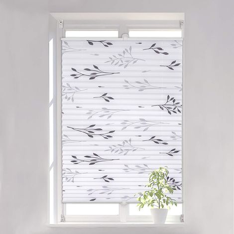WOLTU Tenda a Rullo Plissettata Oscurante Tessuto per Finestra Porte Senz 80 x 130 cm