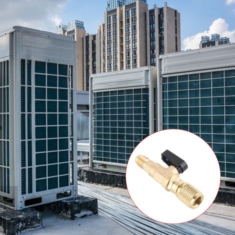Ortviai Valve de climatisation en laiton jaune pour raccord de tuyau liquide frigorigène 1/4" SAE (1/4)
