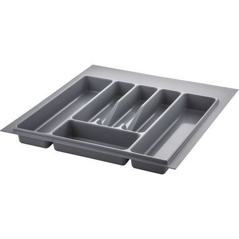 Economy Besteckeinsatz S72 490x440x45mm Besteckkasten Kunststoff silbergrau (1/3)