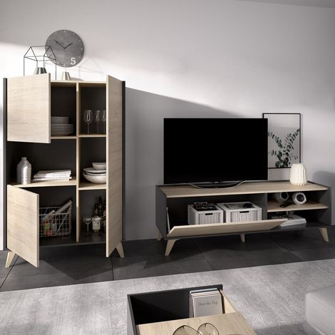 Conjunto de Muebles de Sala Tulare, Cajones, Modular, 5 Estantes, Roble Marrón (1/5)