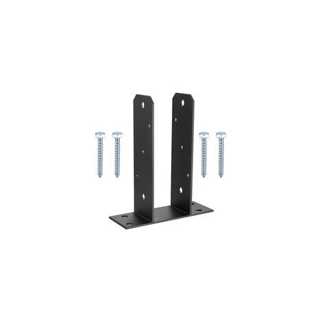 Support de poteau en U, supports de poteau de clôture, pergola en bois, support de poteau carré robuste en forme de U à visser, plaque de base, poteaux de clôture, ancrages, 7,1 cm (1/5)