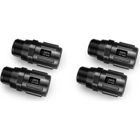 Régulateur de pression pour irrigation goutte à goutte 25 PSI, filetage 3/4 pouce, lot de 4 (1/5)