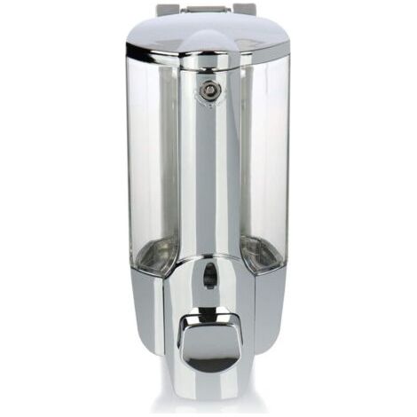 Pair Distributeur de Savon Mural Rechargeable   Design Chromé 85 x 85 x 190mm  Contenance de 500ml, Pratique pour Salle de Bain