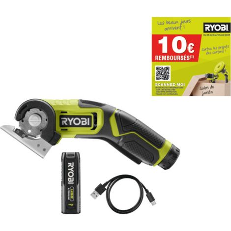 Ryobi Rct4 Mini-scie RYOBI RCT4-120G - 4V - 1 Batterie 2.0Ah - Câble USB C