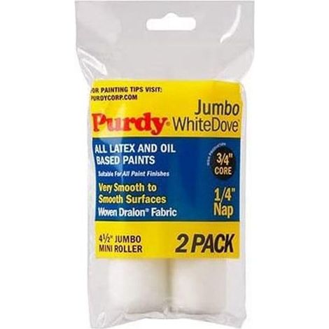 Purdy 140624010 Jumbo mini White Dove roller Replacements, 2-pack, 4 – 1/5,1 cm "x 1/10,2 cm nap (1/5)