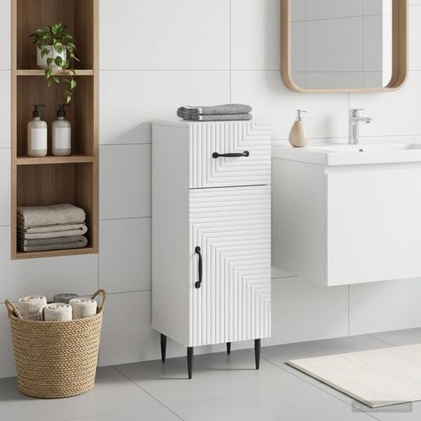 vidaXL Mobiletto da Bagno HAARLEM Bianco Lucido 30 x 31 x 80 cm