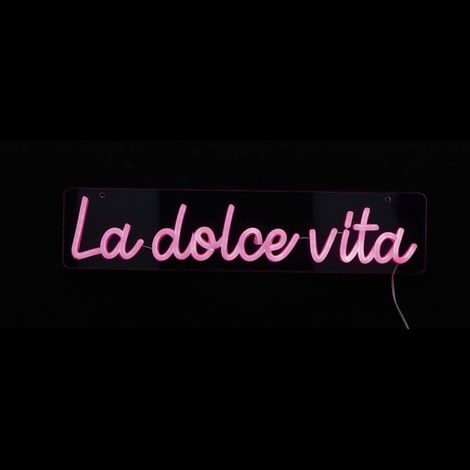 Ad Trend Insegna Neon LED "M. Dolce Vita" 45 x 10 Cm Decorazione Luminosa da Parete