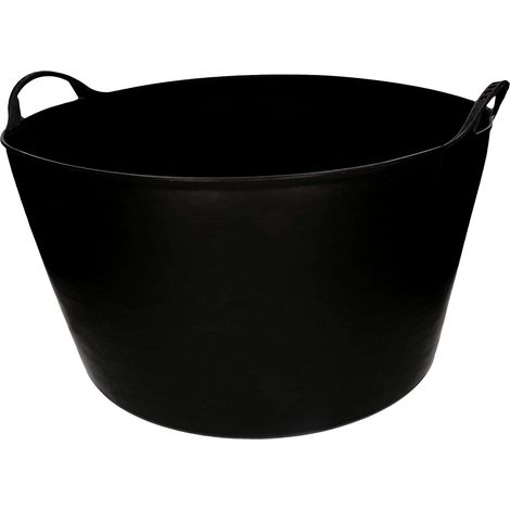 Panier de jardin flexible et universel en caoutchouc avec poignées de transport Noir 55 l (1/5)
