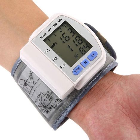 Wrist Blood Pressure Monitor, Automatic Wrist Blood Pressure Monitor LCD Display Pulse Rate Monitor Broadcast Mode Heart Rate Pulse Monitoring (1/5)
