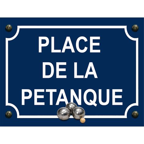 Plaque métal place de la pétanque 20 × 15 cm (1/2)