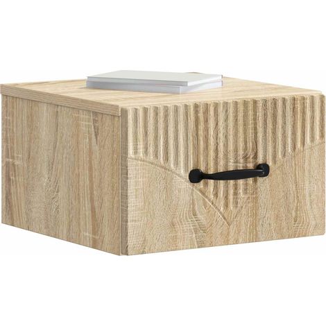 Maison Exclusive - Mobiletto da notte a muro Rovere Sonoma 34,5 x 33 x 20 cm