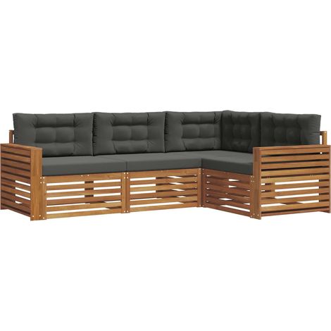 Conjunto de sofás de exterior 4 uds. Natural y Antracita vidaXL (1/5)