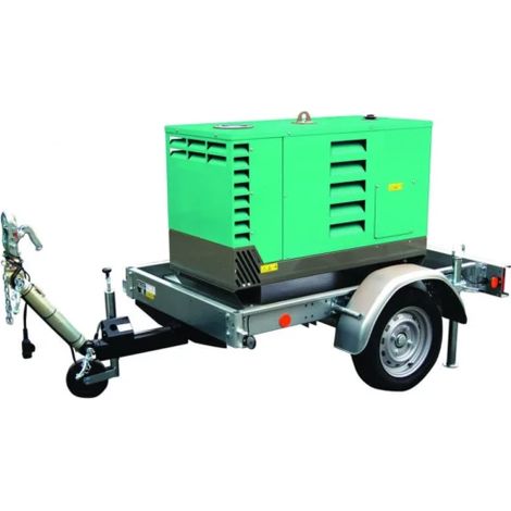 Imer – Remorque routière pour groupe électrogène – Accessoire pour groupes électrogènes jusqu'à 7,5 kVA – Timon avec attache à boule – Plaque feux (1/3)