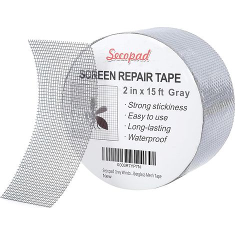 Selbstklebendes graues Reparaturklebeband für Fliegengitter, 5 cm x 4,57 m (180 Zoll), Reparaturset für Fiberglas-Flicken an Türen und Fenstern (1/5)