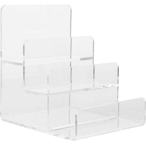 Étagère porte-porte-monnaie, présentoir à sacs à main, étagère de rangement à 3 niveaux en acrylique trapézoïdal
