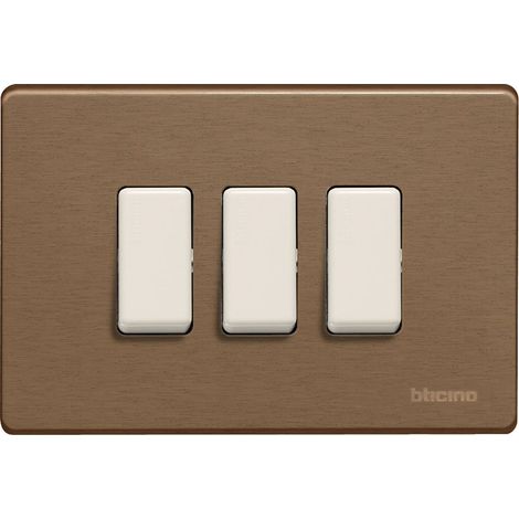 Plaque pour Triple Interrupteur, Or, 503/3/BR