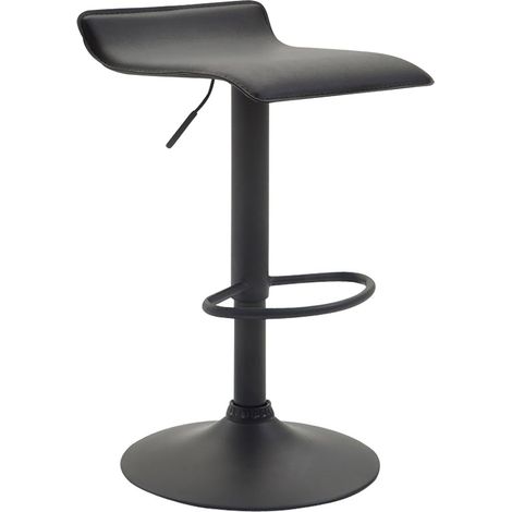 Sgabello da bar x1 design minimalista altezza regolabile poggiapiedi PVC nero e metallo nero 100006039