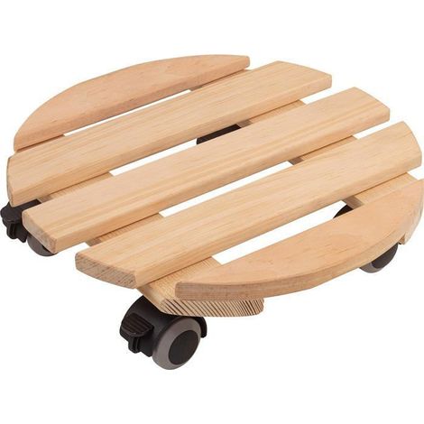 Poussette pour plantes, 30 cm de diamètre, en matériaux naturels, charge maximale 60 kg (1/4)