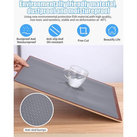 Alfombrilla para cajón de cocina，Alfombrillas antideslizantes para cajones，Impermeable y resistente al aceite，50300cm，gris (1/4)