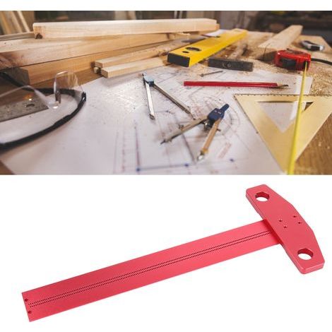 T-square made of aluminum alloy, removable marking tool for woodworking and framing, 300 mm (1/5)