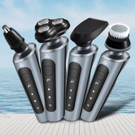 Rasoir Électrique - Tête À Rasage Reciprocante - Pour Homme - 4 En 1 (Rasage/Barbe/Nettoyage/Entretien) - Batterie Rechargeable USB - 60 Min Autonomie - 1 Pièce