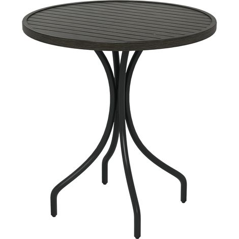 Outsunny Round Garden Table Outdoor Side Table with Steel Frame Grey (1/5)