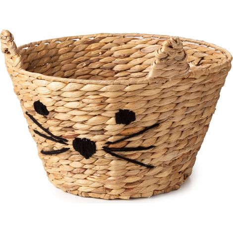 Panier de rangement enfant Chat - COMPACTOR - 35 x 35 x H.26 CM - Naturel