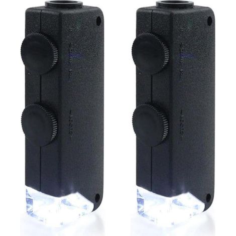Microscope De Poche - 60x À 100x - Éclairage LED Intégré - Pour Authentification Documents Monnaie Bijoux - 1 Pièce