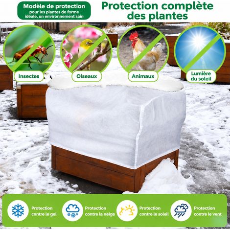 Housse d'hivernage rectangulaire à cordon de serrage 80x60x40cm pour jardinière, blanc cassé 80 × 60 × 40 cm 150 g – Livraison gratuite (1/5)