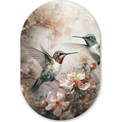 LE TABLEAU Colibri - Oiseaux - Fleurs - Plantes Décoration Murale 40x60 cm (1/4)