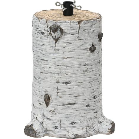 Base per albero a tronco in magnesio 33 x 33 x 48,5 cm bianco anticato Peraga Christmas