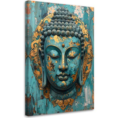 Tableau déco Turquoise Bouddha Zen Spa Orient 60x90 (1/4)