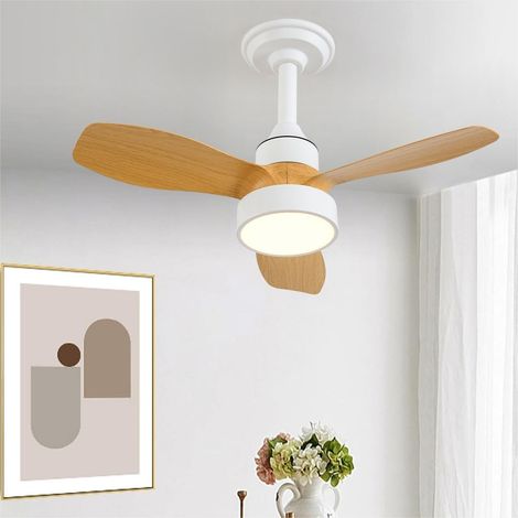 62cm Ventilateur de plafond avec éclairage – Ventilateur silencieux avec télécommande – 3 températures de couleur et 3 vitesses – Luminaire de plafond-Couleur bois