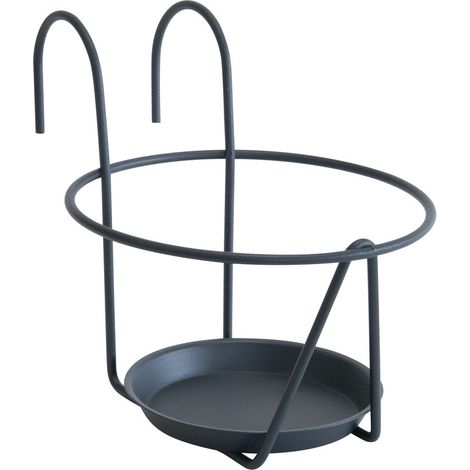 LOUIS MOULIN - Porte pot soucoupe crochet 16-18cm anthracite (1/5)