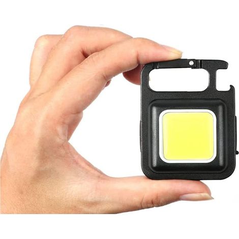 Mini Torcia LED 6W Magnetica Faro Lavoro Emergenza SOS Campeggio USB Portachiavi (1/5)