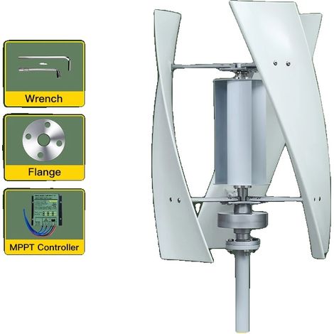 Éolienne, Haute Efficacité, Design Durable, Avec contrôleur Mppt, 2000W, 12V (1/2)