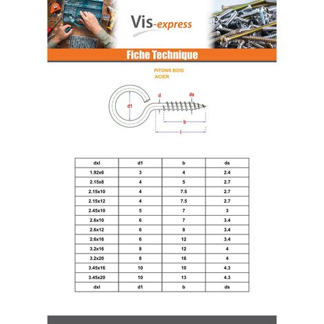 Filet Acier zingué M6X90-30 pièces