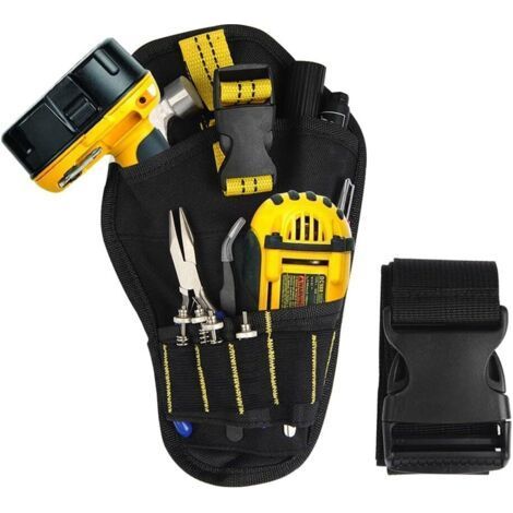 Tool Bag with Adjustable Belt, Waterproof Multi-Tool Bag, Drill Sleeve for Electrician, Woodworking (1/4)